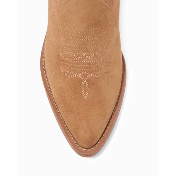 Partlow Katie Suede Western 95 MM Stiletto Ankle Boots in Cest 36.5 - Picture 5 of 5